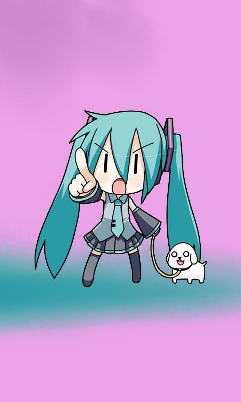 初音发脾气480×800手机壁纸