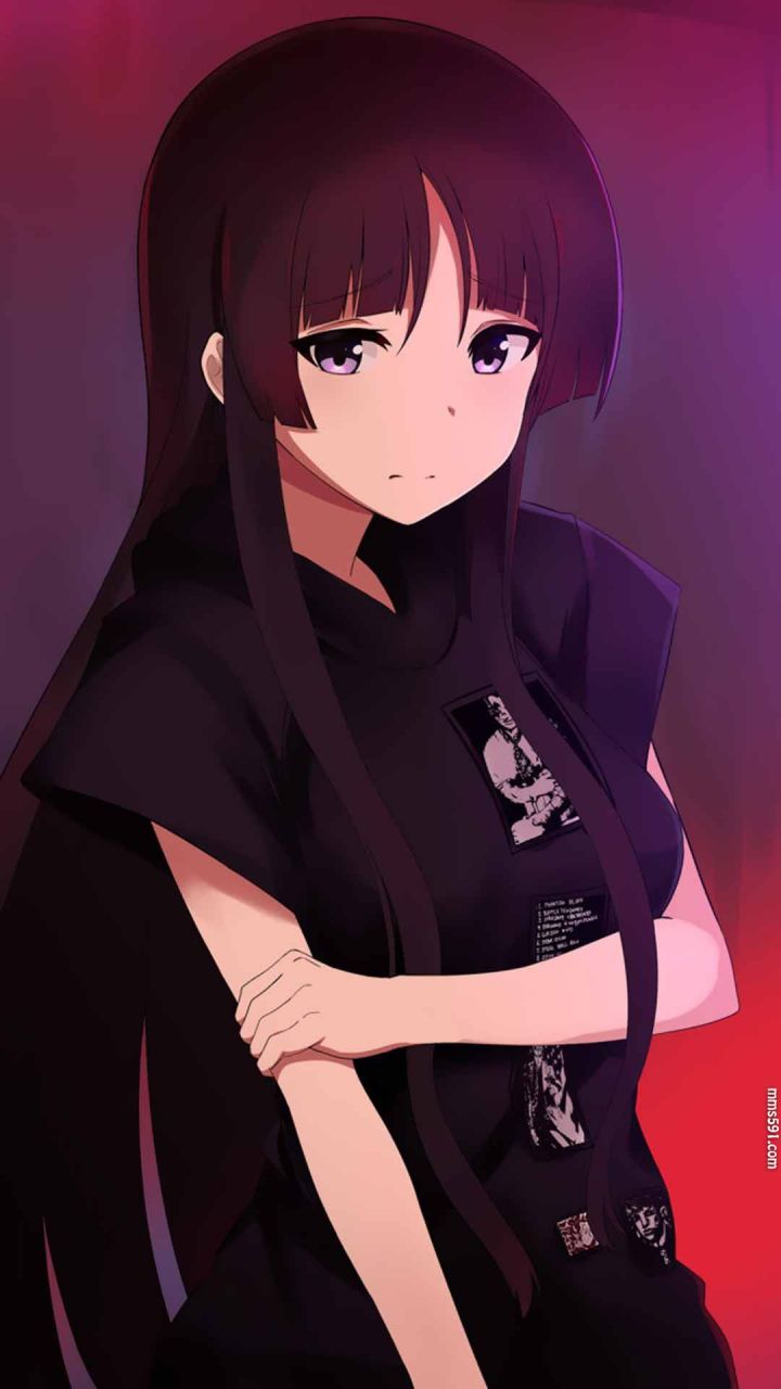 黑色长发，轻音少女贝斯手秋山澪Akiyama Mio手机壁纸1080x1920图片下载（8）